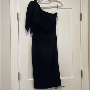 Dress the Population Black One-Shoulder Midi Dress